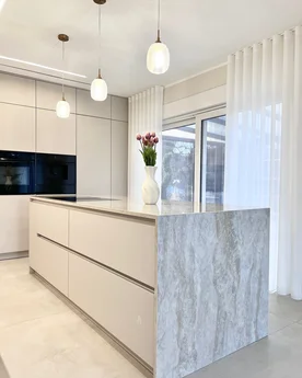 Elegant Minimalist Stone Kitchen Renovation