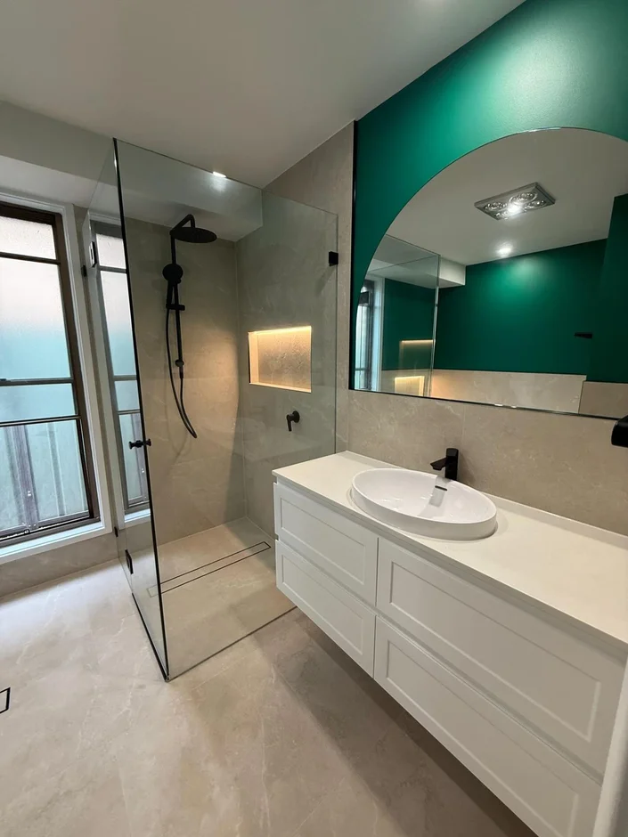 Emerald Elegance: A Modern Bathroom Transformation