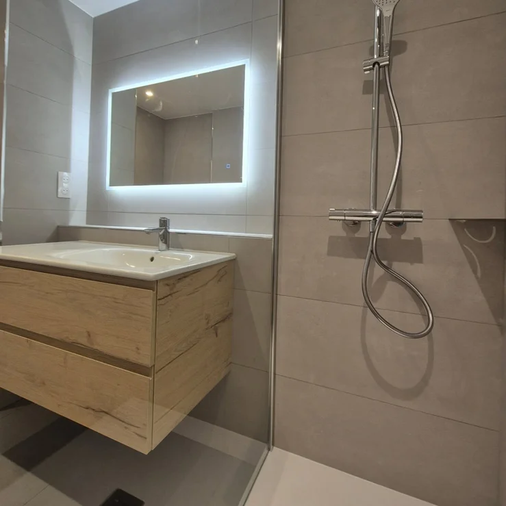 Modern Beige Bathroom Renovation