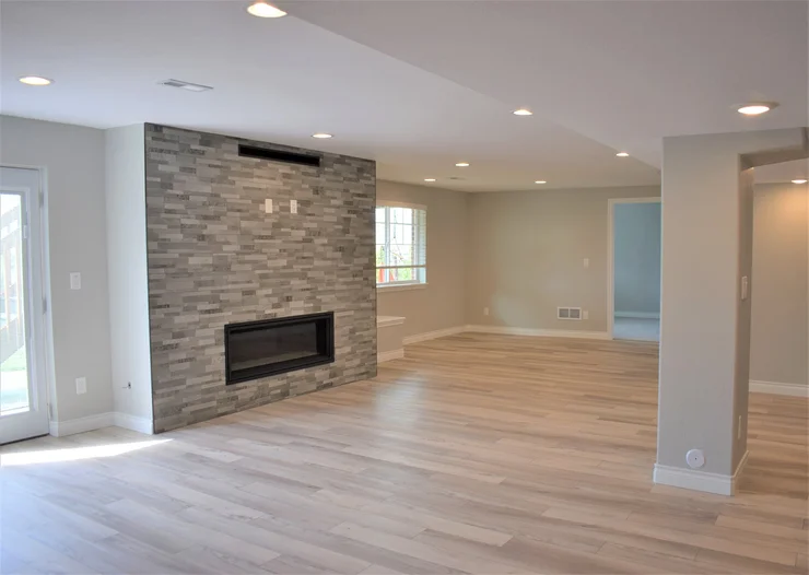 Modern Living room with Fireplace Renovation